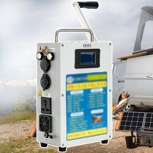 pealiritansemen 500W Hand Crank Generator Portable Power Bank, 340wh Large Capacity & Solar Ready, Small Emergency Power Supply, for Outdoor Camping, Travel, Car Refrigerator And Blackouts