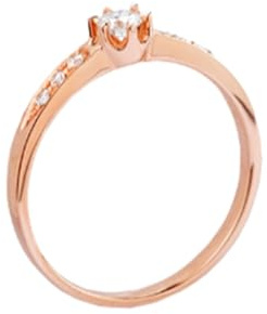 Ayoiow Vorsteckring 585 Gold mit 0,15 ct Diamant, Hochzeitsringe 585 Gold für Freundin Größe 57 (18.1)| 14K Roségold | Trendiger Modeschmuck für Neujahr