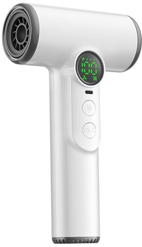 Asciugacapelli a batteria ricaricabile 15600mah Asciugacapelli a batteria 100 Livello regolabile per dormitori da campeggio da viaggio 4, 9x2, 2x8, 6 pollici Bianco