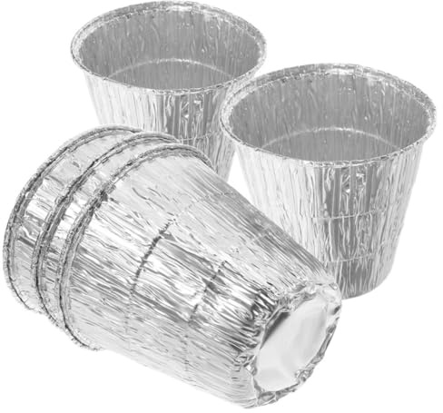 MAGICLULU Revestimientos Desechables para Parrilla 5 Piezas, Cubo para Grasa de Aluminio Tamaño Mediano 830 Ml, Accesorios para Barbacoa al Aire Libre y Cocina, Portavasos para Grasa