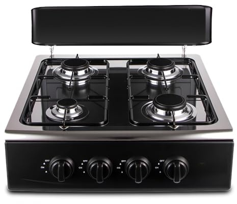4 Burner Gas Stove, Flame Failure Protection, Glass Top LPG Cooktop For Home Kitchen, Energy Saving Countertop, Portable Design