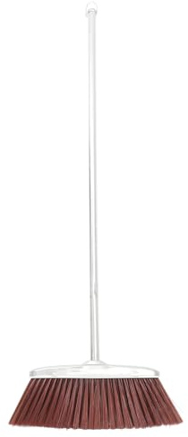 SHINEOFI Stainless Steel Sweeper and Thick Household Cleaning Broom with Long Handle, Brown Trash Sweeping Besom for Home Floor and Room Cleaning Assorted Style