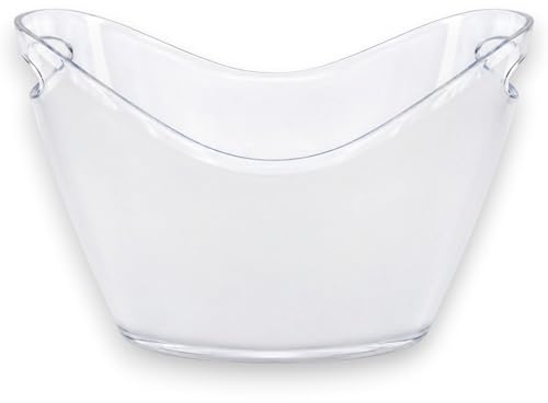 KORAT - Secchiello Bianco per Ghiaccio per Vino e Champagne in Plexiglass – Portabottiglie con Manici Integrati, Secchio Ghiaccio Elegante per Bar, Eventi e Casa - 35x25x26 Cm - 7 LT | Non Tossico