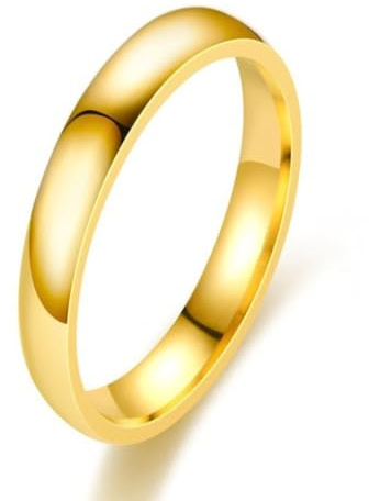 Homxi Damen Herren Ring Titan Gravur, 2MM/4MM/6MM Poliert Rund, Trauringe Gold Ring Herren