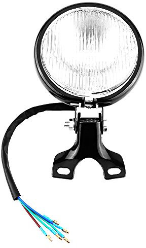 Qiilu 5 Faro de lámpara de la linterna de la motocicleta(negro)