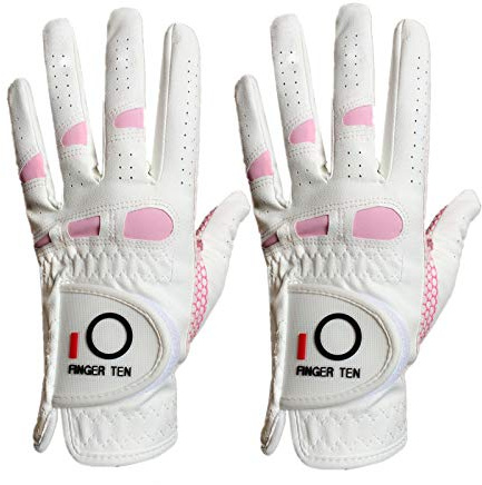 FINGER TEN Golfhandschuhe Damen Linke Hand Rechte 2 Stück(Not Paar) Extra Griff Allwetter 3D Performance Golf Handschuhe Links Rechts rutschfest Weicher Komfort,Größe S M L XL,Linke Hand S