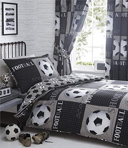 Homemaker 3D Football bedding black single duvet set quilt cover & pillow case