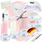 ND24 NailDesign® Gelnägel Starter Set Premium mit LED Haftgel, Aufbaugel, Frenchgel, Versiegelungsgel, LED-Lampe & Zubehör + MakeUp - Gelnägel Set - Anfänger geeignet – LED Gele Made in Germany