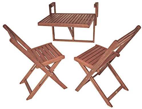 Jardinion Balkonghängbord set Berkley, 3-delars Brun