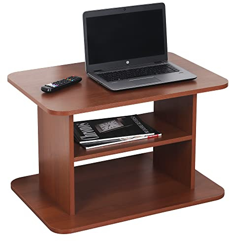 RICOO Couchtisch mit Stauraum 69 x 45 x 50 cm Wohnzimmer Beistelltisch Eiche rustikal – WM094-ER