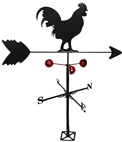 ZGJYSP Banderuola in Acciaio Inossidabile Gallo segnavento Resistente indicatore di direzione del Vento retrò Farm Scene Garden Paletto Strumenti di misurazione della banderuola