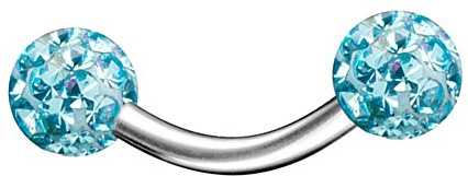 Piercingfaktor Unisex Banane Piercing aus Chirurgenstahl mit Strass Kristall Kugel Augenbrauen Tragus Helix Lippe Ohr Nase Intim 10mm x 3mm Aqua