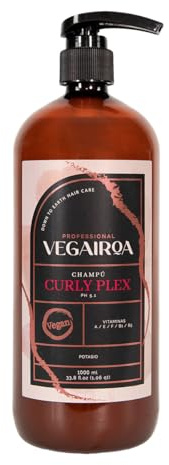 VEGAIROA - Curly Plex Champú - Champú Rizos Definidos Sin Encrespamiento - Hidratación Profunda - Para Cabellos Rizos u Ondulados - Sin parabenos - Peluquería Profesional Vegana - 1000ml