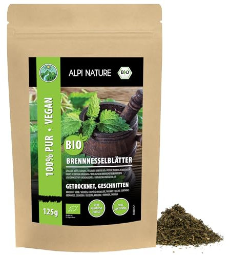 Alpi Nature Tisana Ortica BIO 125g, Foglie di Ortica Essiccate e Tagliate per Tè, Urtica dioica