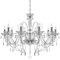 TRY-YEAN Lámparas de Araña de Transparente 10 Luces Lujo Lampara Cristal Colgante Lámparas Techo Lagrimas K9 Cristal Candelabro con Cadena Ajustable para Dormitorio, Salón, Comedor, Restaurante E14