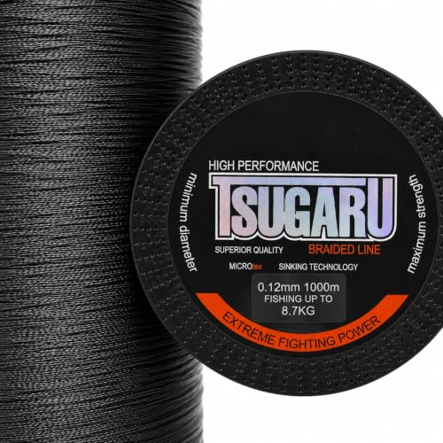 1000m Angelschnur geflochten 4-Fach Tsugaru Nano Braid Power X4 0,12-0,30mm Dark