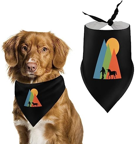 Color Mountain Man Led The Horse Hunde-Bandanas, dreieckige Hundelätzchen, niedlicher Haustier-Schal, Halstuch für kleine, mittelgroße und große Haustiere