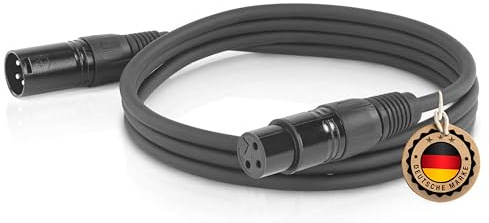 ETEC XLR Kabel Mikrofon Kabel Stecker auf Buchse 20m | XLR Verbindung, Audiokabel für Mikrofon & DMX, robuste Verbindung, geeignet für Bühne, Studio & Veranstaltungstechnik