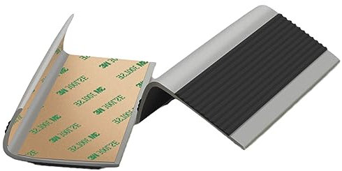 GOGAGO Rutschfester Treppenkantenschutz, Selbstklebende Treppenkante, Treppenkantenschutz, wasserdichte Außen- und Innentreppen, 5 cm x 2,5 cm breit,Schwarz,1m