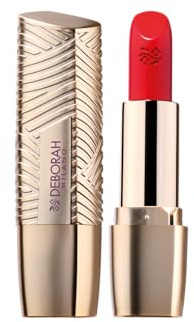 Deborah Milano - Rossetto Milano Red, N.11 Coral Red, Colore Pieno e Brillante, con Acido Ialuronico per un Comfort Estremo a Lunga Tenuta