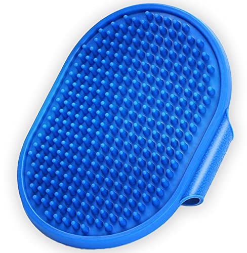 NICECONE Hunde-Badebürste mit verstellbarem Ringgriff, beruhigender Massage-Haustier-Gummikamm, weiche Silikon-Pflegebürste, geeignet für langhaarige Hunde und Katzen, Blau