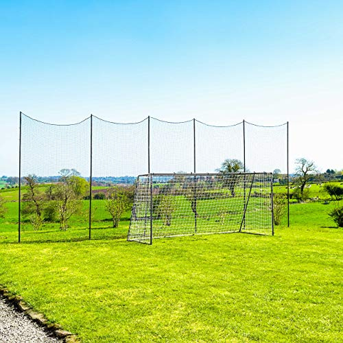 Socketed Stop That Ball™ System | Multi-Sport Ball Stop & Posts [10ft-50ft] - Premium Galvanised Steel Posts with Backstop Net - Ideal for Sports Clubs & Gardens