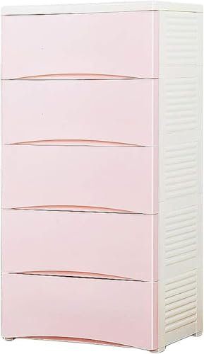 SHANYAYALI Aufbewahrungskörbe, Aufbewahrungsschrank, Kinderschrank, Kunststoff, Schublade, Schrank, Spind, 58 x 40 x 113 cm (Rosa)