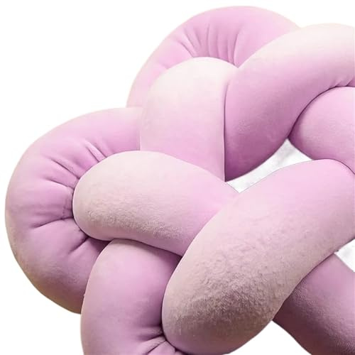 BFNDSSEOU Plush Pillow Knotted Pillow Cushion Stuffed Ball Pillow Home Office Children Room Decor Throw Pillow Handmade Knotted Star Pillow Soft Sofa Lumbar(Purple)