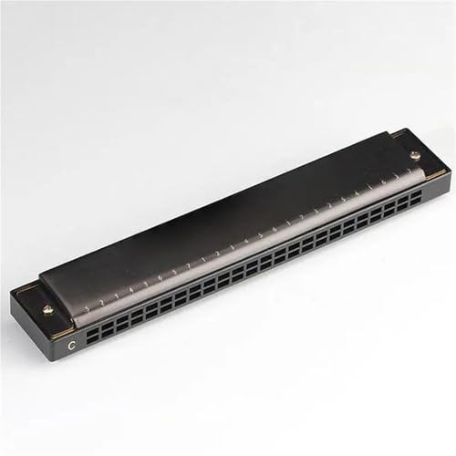 Mundharmonika 24-Loch Polyphone Mundharmonika In C-Tonart Für Erwachsene Und Anfänger, Tremolo-Mundharmonika, Meisterinstrument Für Den Unterricht(Black)