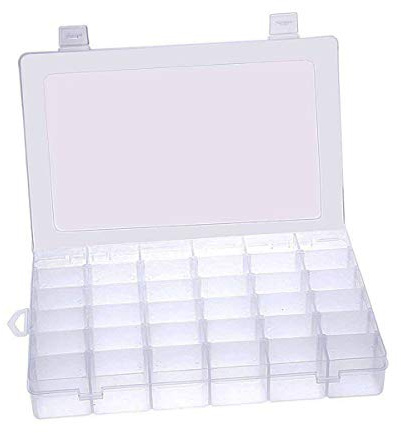 2 Etagen Stapelbare Sortierbox Transparent Kunststoff, Einstellbar Sortimentskasten Klar Sortierboxen für Schmuck Ohrringe Kleinteile