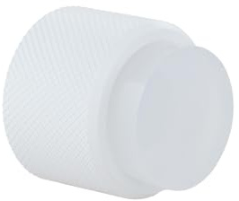 EVI Herrajes | Designer Wandtürstopper, Diamant-Rändelung | Ø28 x 28 mm | Weiß Lackierter Stahl, Klebe- und Schraubmontage | I-19828BMOCBL