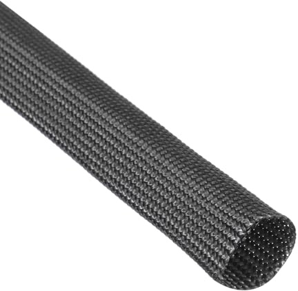 QUARKZMAN Gaine Cable Isolante 3 Mètre de Long 12mm ID Manchon en Fibre de Verre Haute Température Noir