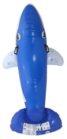 Fenteer Aufblasbare Delphinpool -Spielzeuggeschenke Dekorationen Wasserschwimmer Spielzeug für Pool PVC 63 Zoll für Strand Geburtstags -Themenparty Erwachsene, Blau