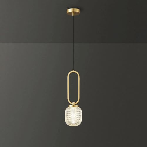 jqgxfc Full Copper Acrylic Dining Room Bar Chandelier Scandinavian Light Luxury Bedroom Bedside Pendant Light G9 Light Source Study Hallway Single Head Hanging Lamp