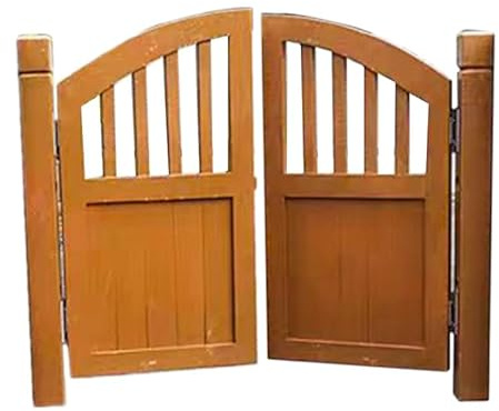 Cancello da giardino in legno a doppia apertura, griglia carbonizzata, divisorio autoportante vintage, per cortile, patio e terrazza (80 x 130 cm), decorazione per esterni durevole