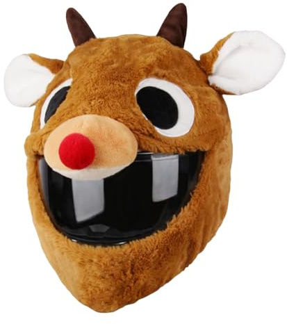 Generisch Motorrad Plüsch-Helmschutzhülle, Halloween Lustige Motorcycle Helmet Cover, Kürbis/Kaninchen/Schwarze-Katze/Teufel Cartoon Helm-Überzug, Universeller Zubehör für Motorradhelme