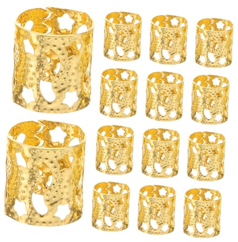 BAZEITFLOW 30Pcs Hair Braid Cuffs Zinc Alloy Hair Decorations for Women with Unique Stylish Design and Golden Colour, for Parties and Dates to Add Individuality