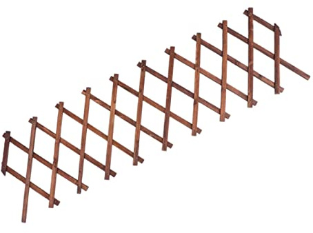 SEWACC Treillis de Vigne en Bois Carbonisé Marron Extensible pour Plantes Grimpantes, Support Robuste Résistant aux Dommages, pour Clôtures et Séparateurs de Jardin