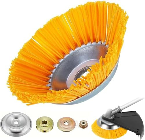 Tête Brosse Débroussailleuse Universelle, 200 x 25,4mm Brosse De Désherbage,Tete Brosse Débroussailleuse Multifonctionsen Nylon Tête, pour Tondeuses à Gazon, Coupe Bordures Et Désherbage