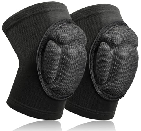 flintronic Volleyball Dance Knee Pads, 20MM Thick Sponge Work Knee Pads, Highly Elasticated Sports Knee Sleeve, Anti-Slip Collision Avoidance Knee Sleeve for Volleyball, Run, Cycling, Dance (M)