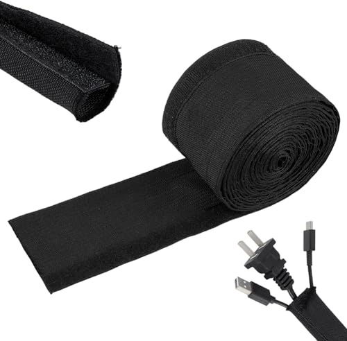 BENECREAT 147.5x3.3 Inch Hook and Loop Cable Sleeve, Cord Organizer and Cable Protector, Cord Organizer System for USB Computer Office Automotive Audio Cables