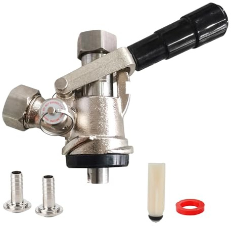 MechKit Tête de Fût Type S Raccord de Tirage Bière avec Soupape de Sécurité, Acier Inoxydable en Laiton pour Bar Restaurant Système de Brassage Domestique