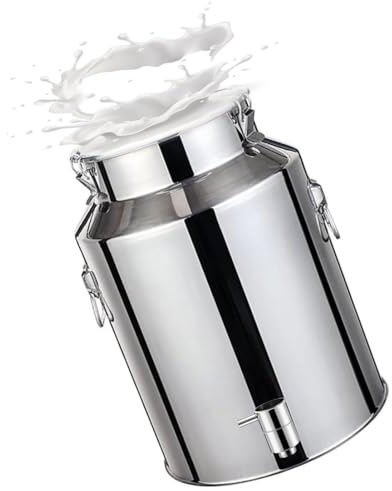 YLKJCE Bidon Alimentaire avec Robinet,Seau Alimentaire INOX for à Vin Baril Seau à Eau Huile RéServoir à Thé avec Couvercle Scellé(Capacity,14liter)
