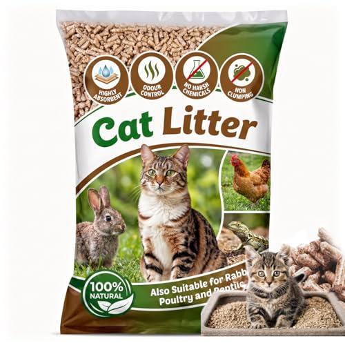 30 Litre Cat Litter Ultra Absorbent Odour Control Wooden Pellets Natural Scent Soft Bedding (1 x 30L)