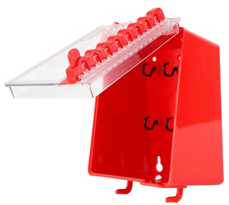 QWUUYEC Lock Box para Llaves con 8 Posiciones para Candados, Caja con Panel Transparente, Plástico ABS Resistente - Diseño Seguro, Resistente a Impactos, Ideal para Fábricas y Obras