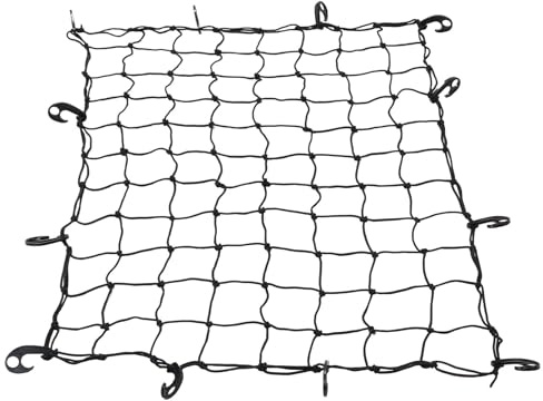 ELEOUTI Elastisches Gepäcknetz aus Gummi 120x90cm für LKW und Pickup Ladungssicherung Schwarzes Frachtnetz Verhindert Verrutschen Kleiner Gegenstände