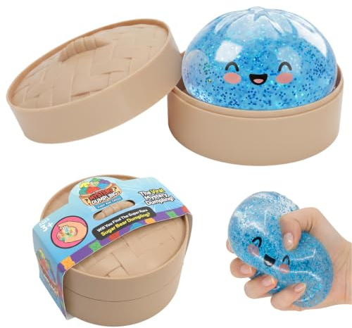 Hpbaggy Dumpling Squishy XXL,Glitter Dumpling,Squishy Stressball (Blau)