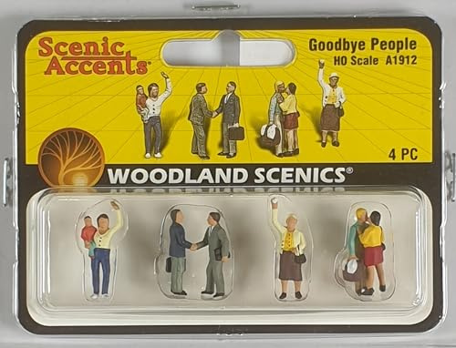 Woodland Scenics A1912 winkende, Sich verabschiedende Menschen Figuren Goodbye People Diorama Bahnhof Bushaltestelle Spur HO H0 1:87