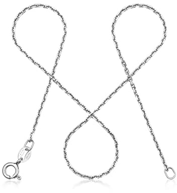 modabilé Ankerkette Damen Halskette 925 Sterling Silber (38cm 1,55mm breit) Silberkette ohne Anhänger Silberne Kette für Frauen Kurz Silberketten