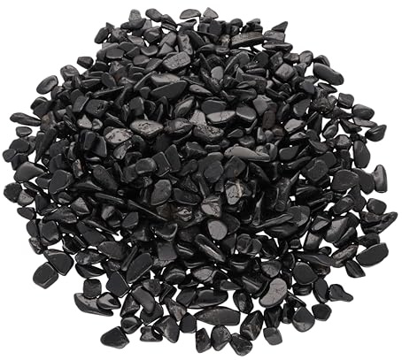 Schwarzer Turmalin Schörl Mini Trommelsteine 100 g Edelsteine Heilsteine | Inkl. Edelsteinkarte | 3-8 mm Durchmesser | 100% naturbelassen